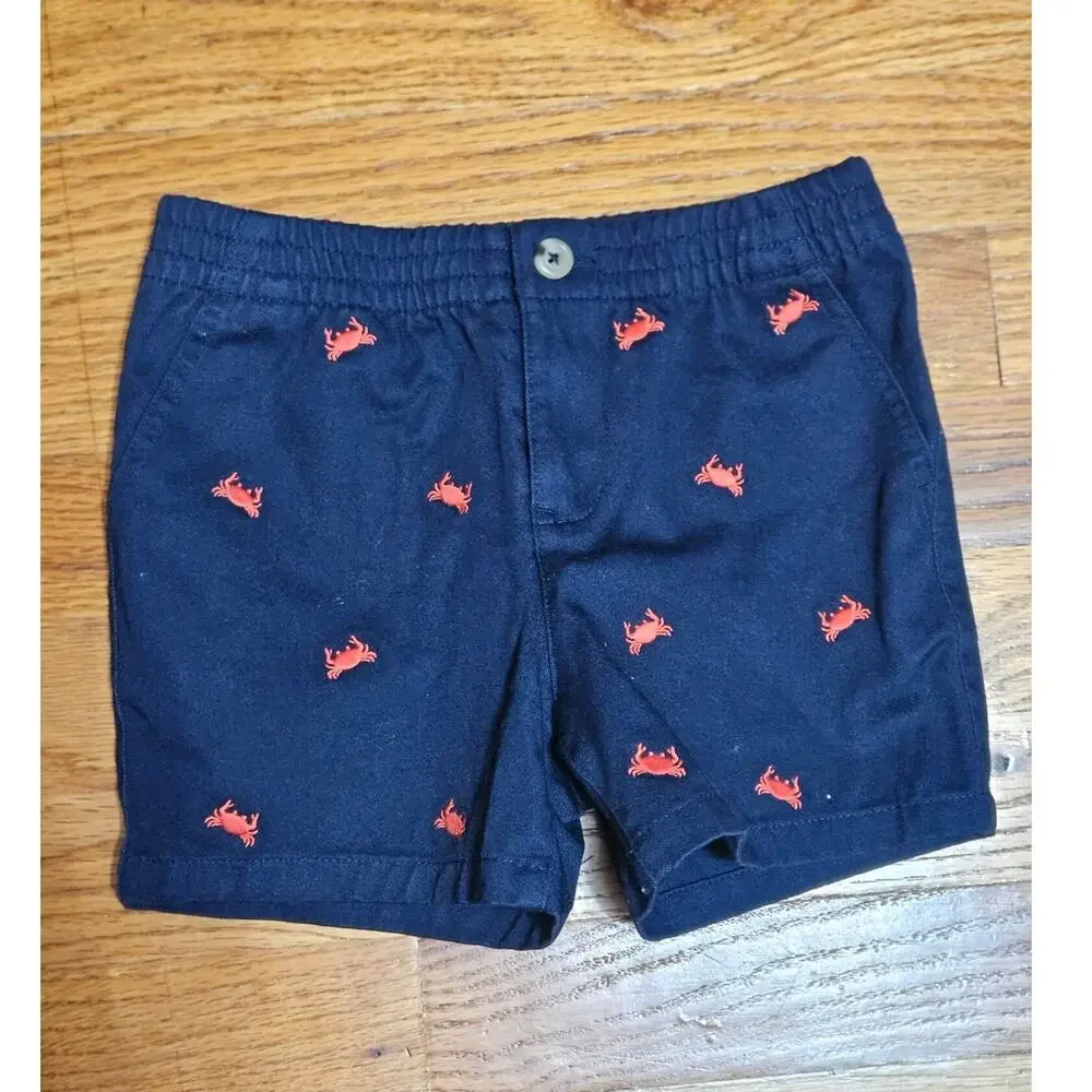 Ralph Lauren Navy Crab Embroidered Cotton Shorts NWT 24M